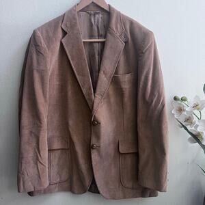 Walnut Creek Corduroy Blazer Jacket Elbow Patches 46L Brown Men's Sport Coat